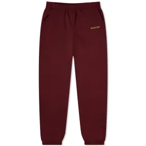 Sporty & Rich Classic Logo Sweat PantBurgundy & Gold Embroidery