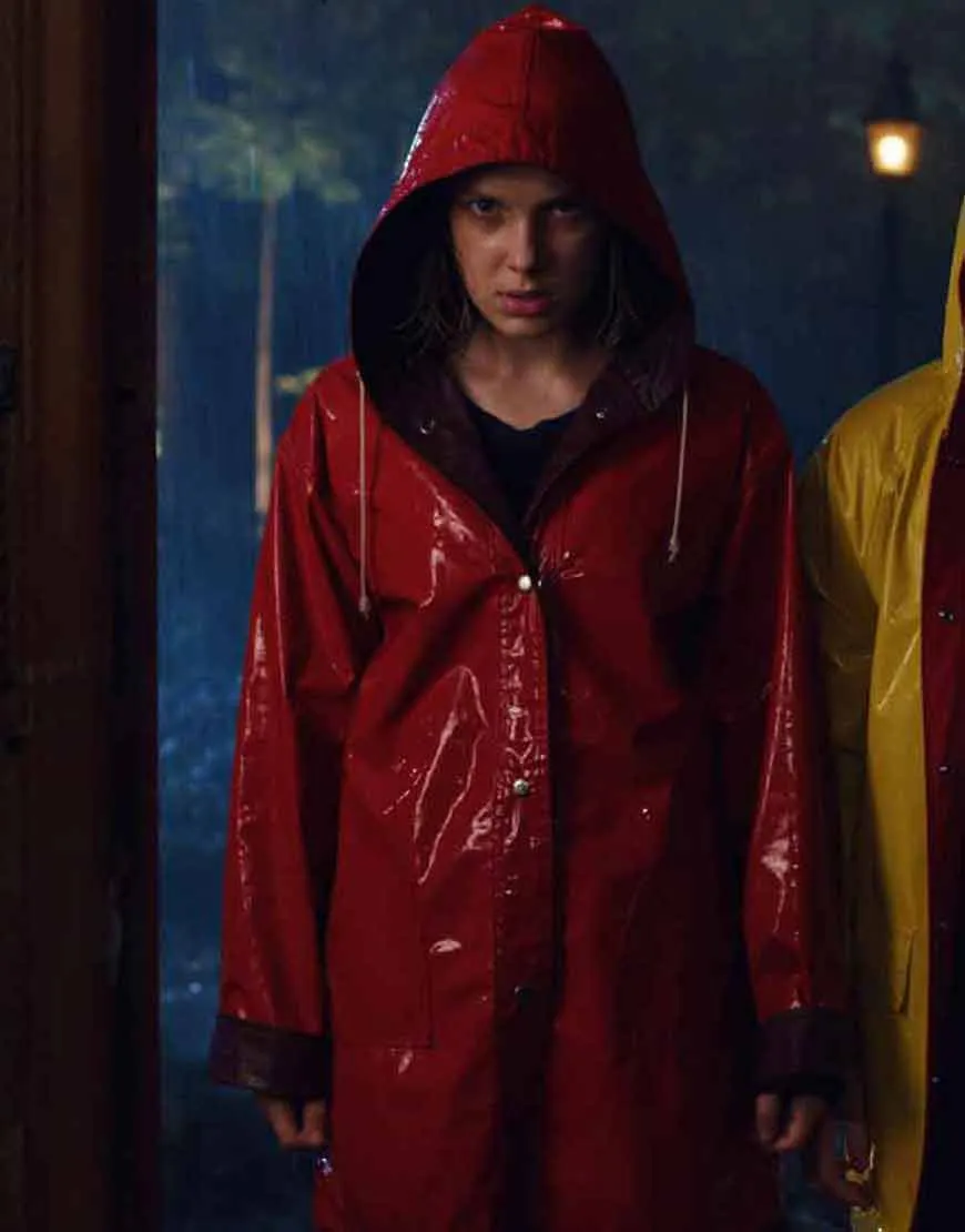 Stranger Things S04 Millie Bobby Brown Red Coat | Ujackets.com