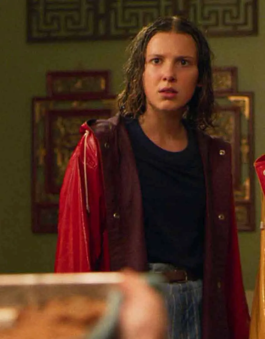 Stranger Things S04 Millie Bobby Brown Red Coat | Ujackets.com