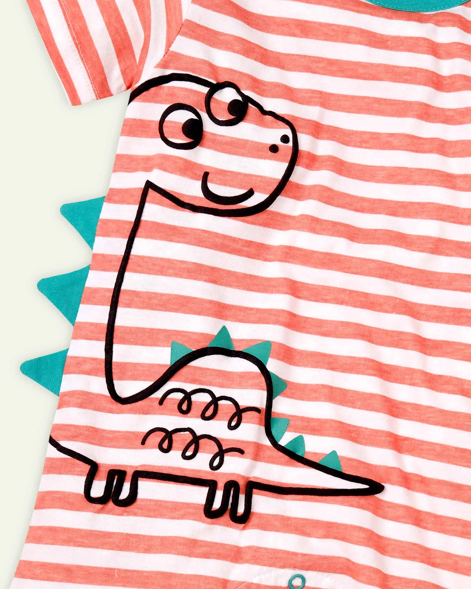 Striped Dinosaur Romper