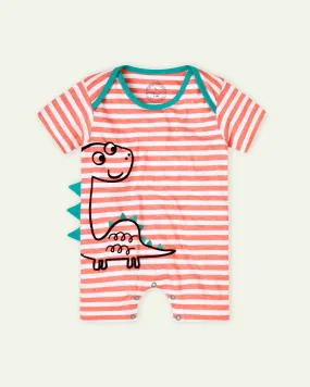 Striped Dinosaur Romper