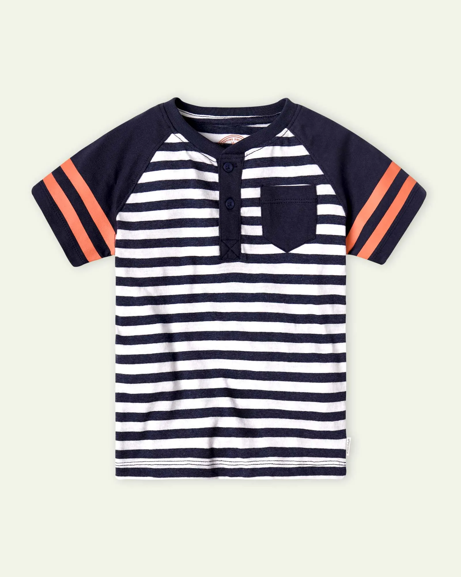 Striped Raglan Henley