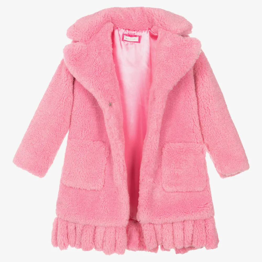 Teen Girls Pink Teddy Coat