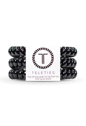 TELETIES Small Hair Ties - Jet Black