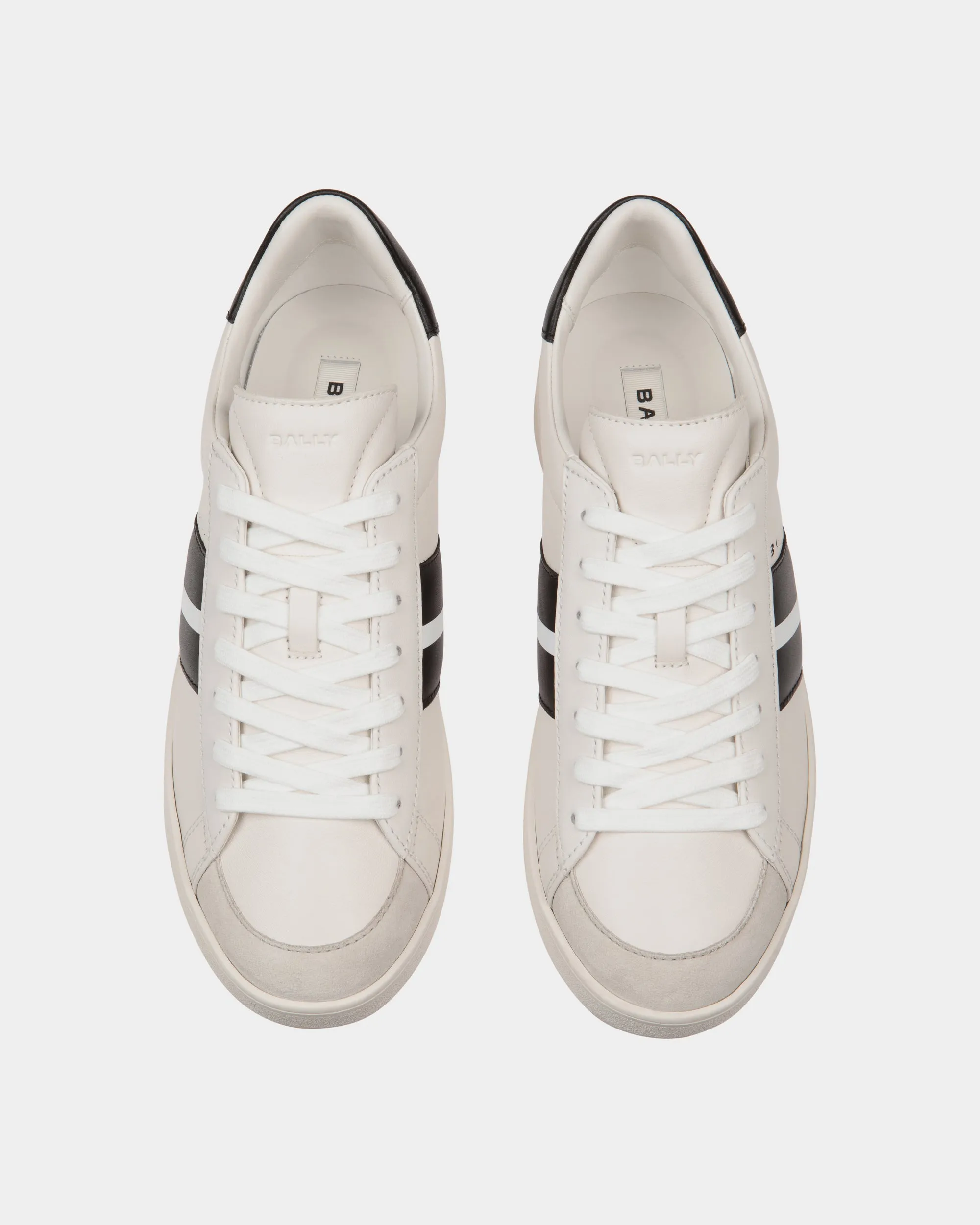 Tennis Sneaker In White And Black Leather