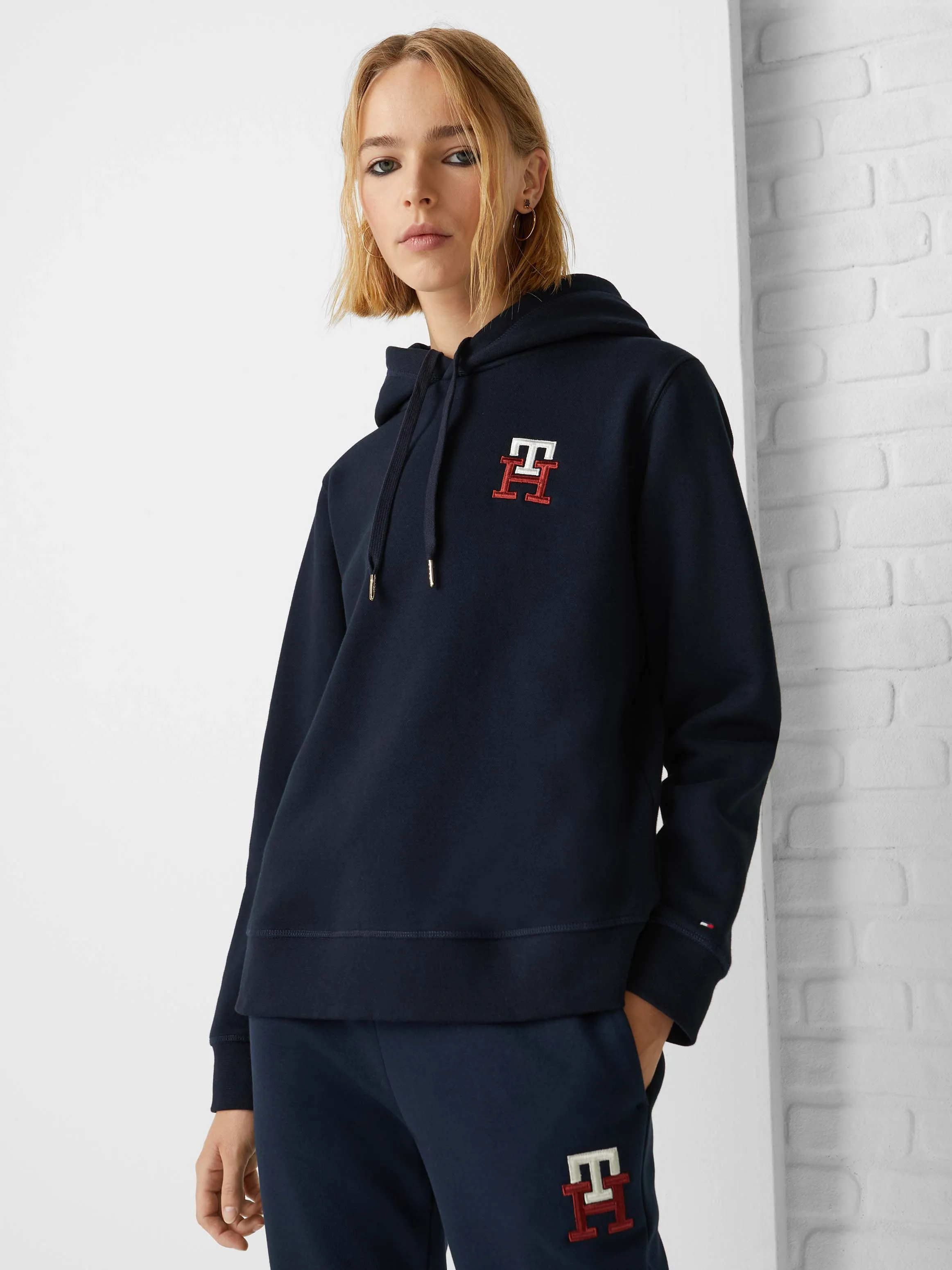 TH Monogram Embroidery Flex Fleece Hoodie | Sweatshirts & Hoodies | Tommy Hilfiger