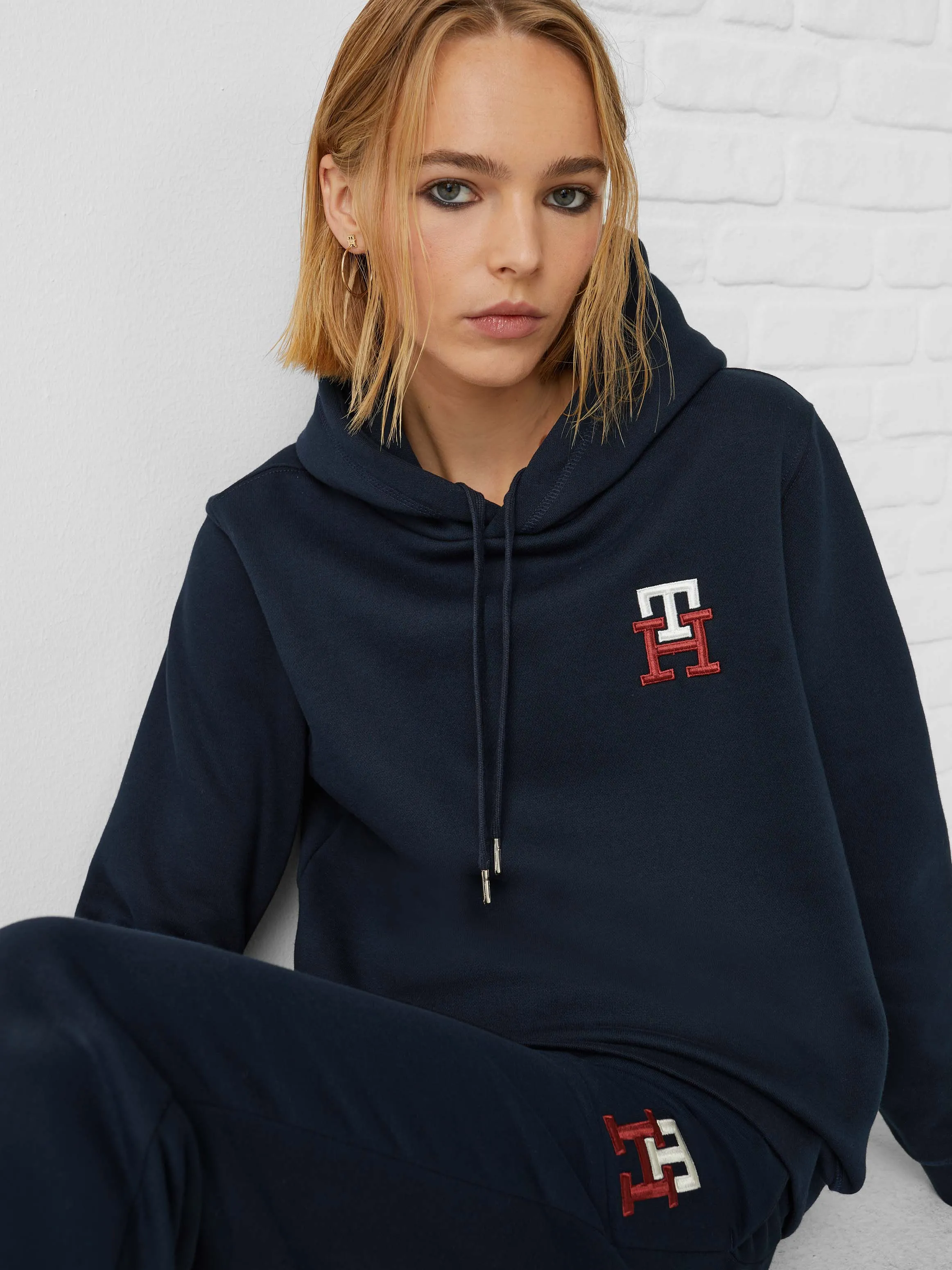 TH Monogram Embroidery Flex Fleece Hoodie | Sweatshirts & Hoodies | Tommy Hilfiger