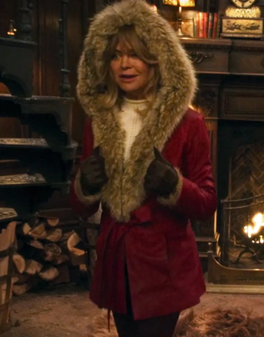 The Christmas Chronicles Goldie Hawn Shearling Coat - Hoodie Jacket