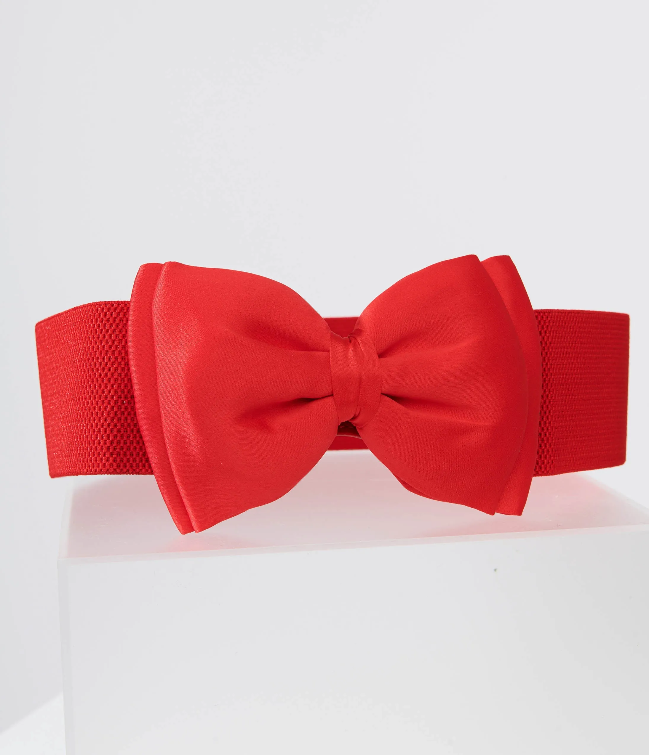 Unique Vintage Red Bow Cinch Belt