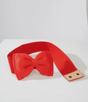 Unique Vintage Red Bow Cinch Belt