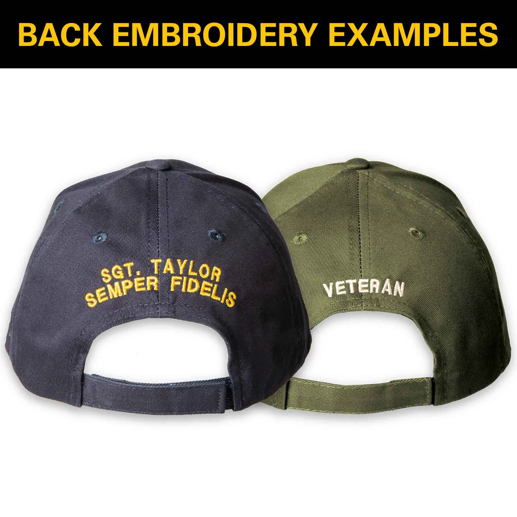 USMC Veteran Hat- Personalized- Black