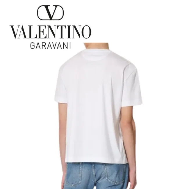 VALENTINO  |Crew Neck Cotton Short Sleeves Logo Luxury