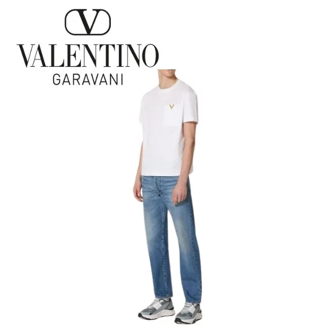 VALENTINO  |Crew Neck Cotton Short Sleeves Logo Luxury