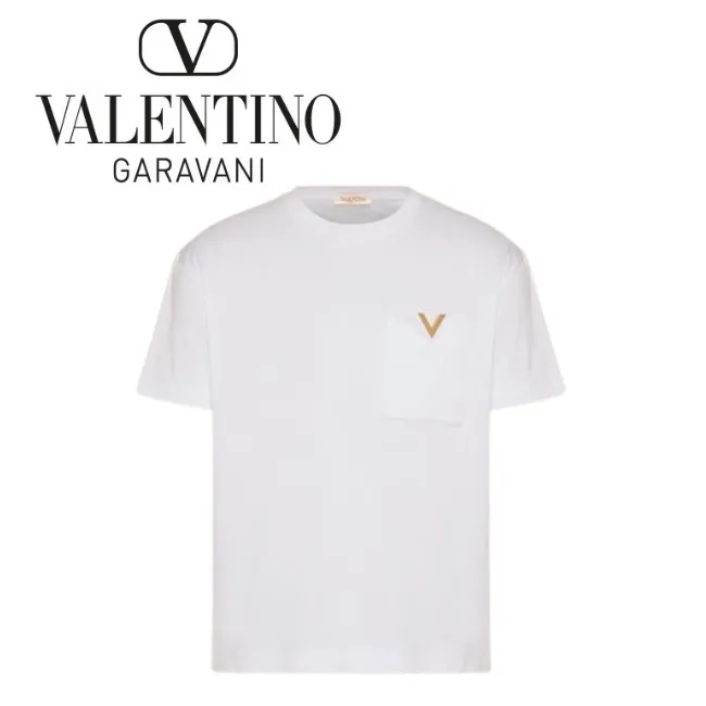 VALENTINO  |Crew Neck Cotton Short Sleeves Logo Luxury