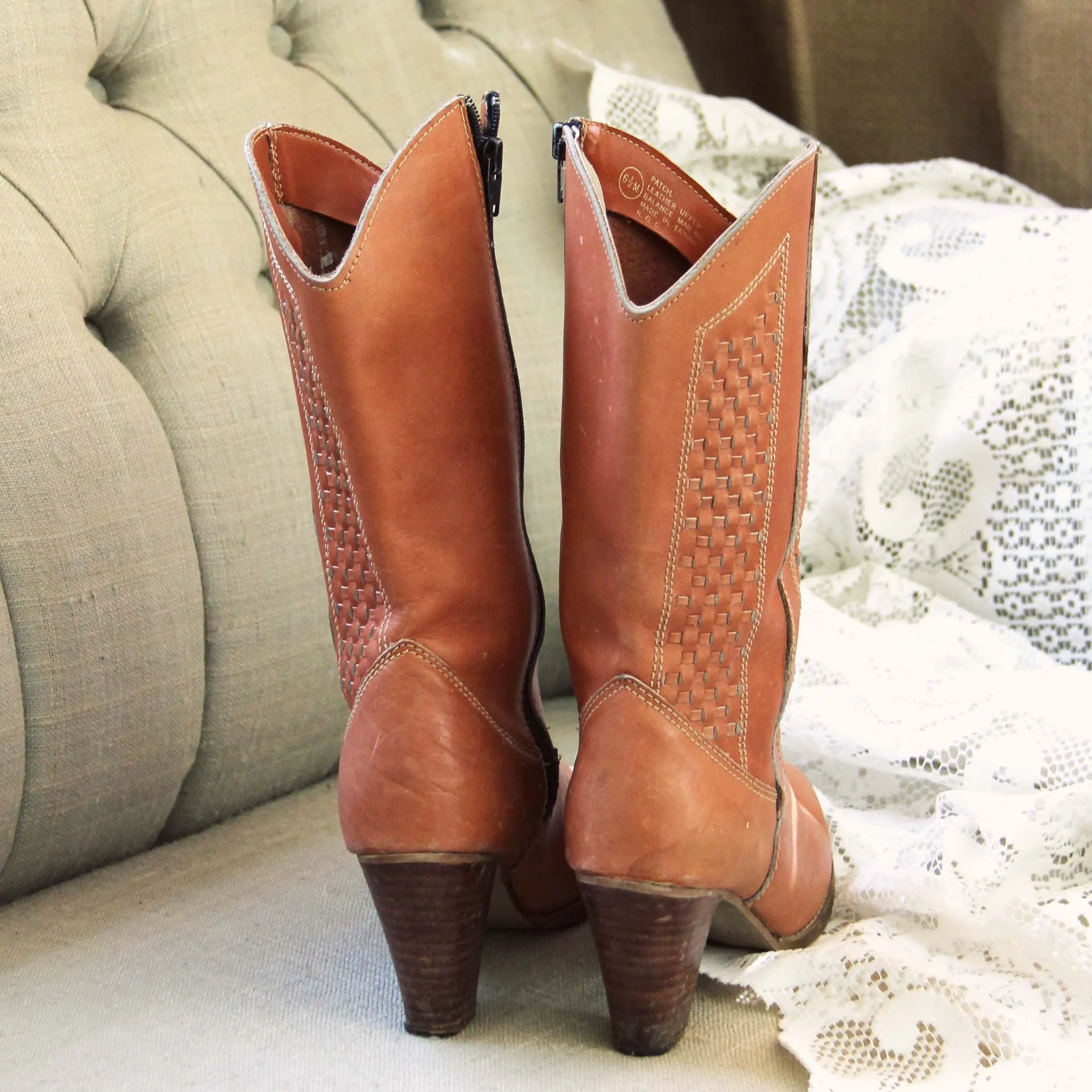 Vintage Woven Honey Boots