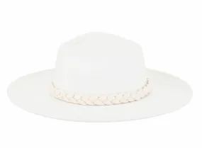 White Hat with braided trim