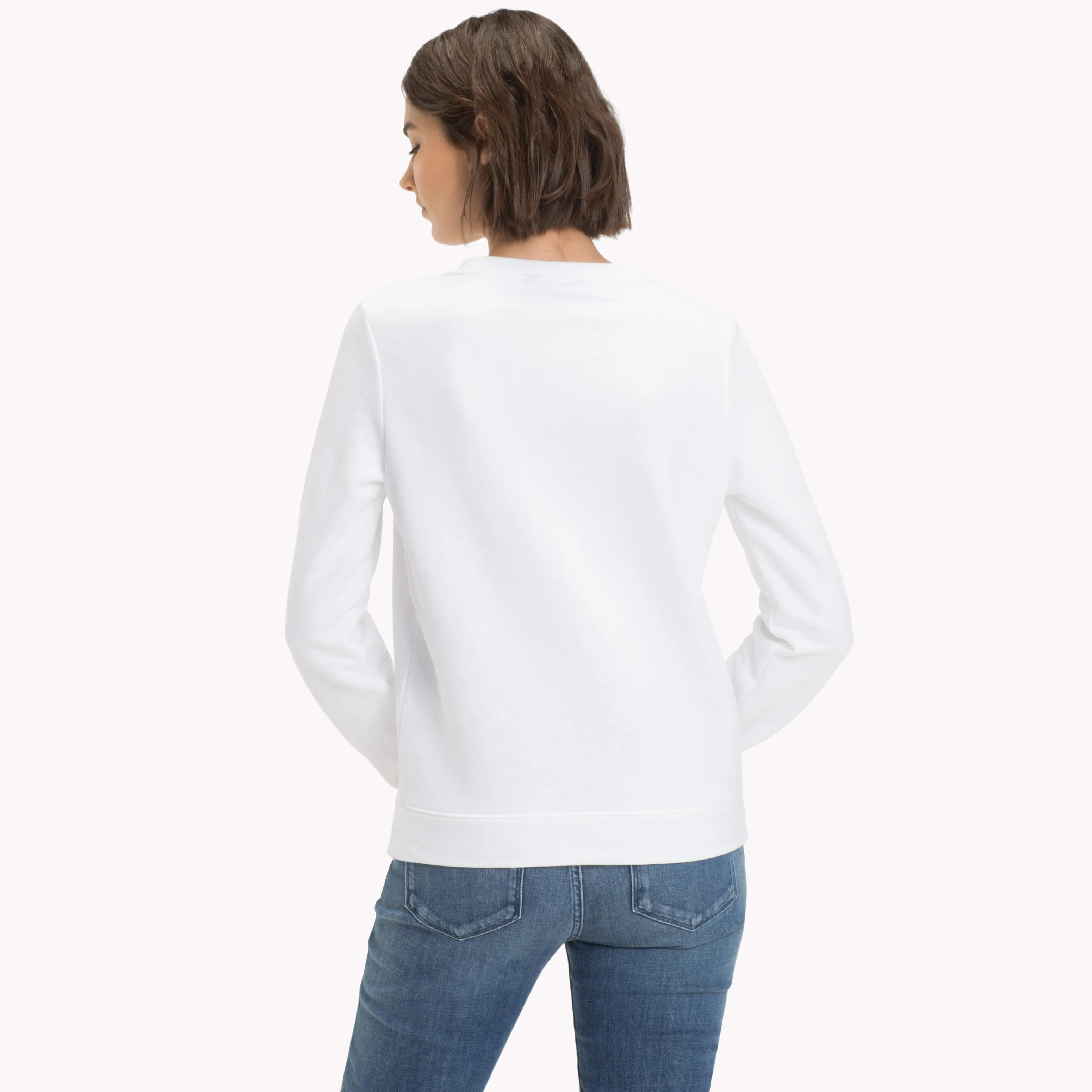 White Lamia Crew Neck Long Sleeve Sweatshirt | Sweatshirts & Hoodies | Tommy Hilfiger