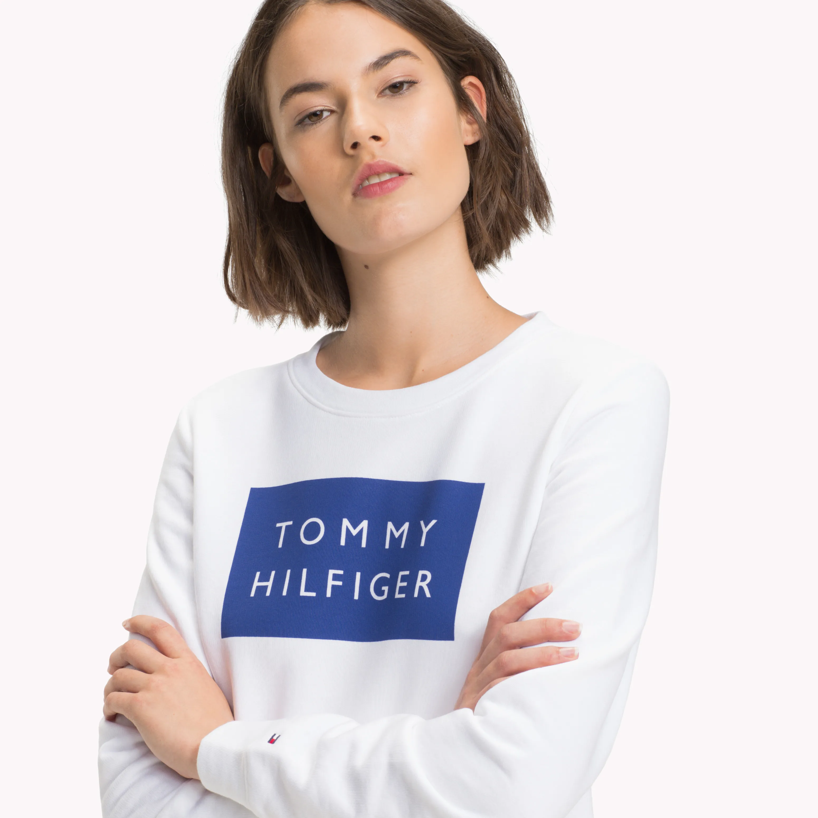 White Lamia Crew Neck Long Sleeve Sweatshirt | Sweatshirts & Hoodies | Tommy Hilfiger