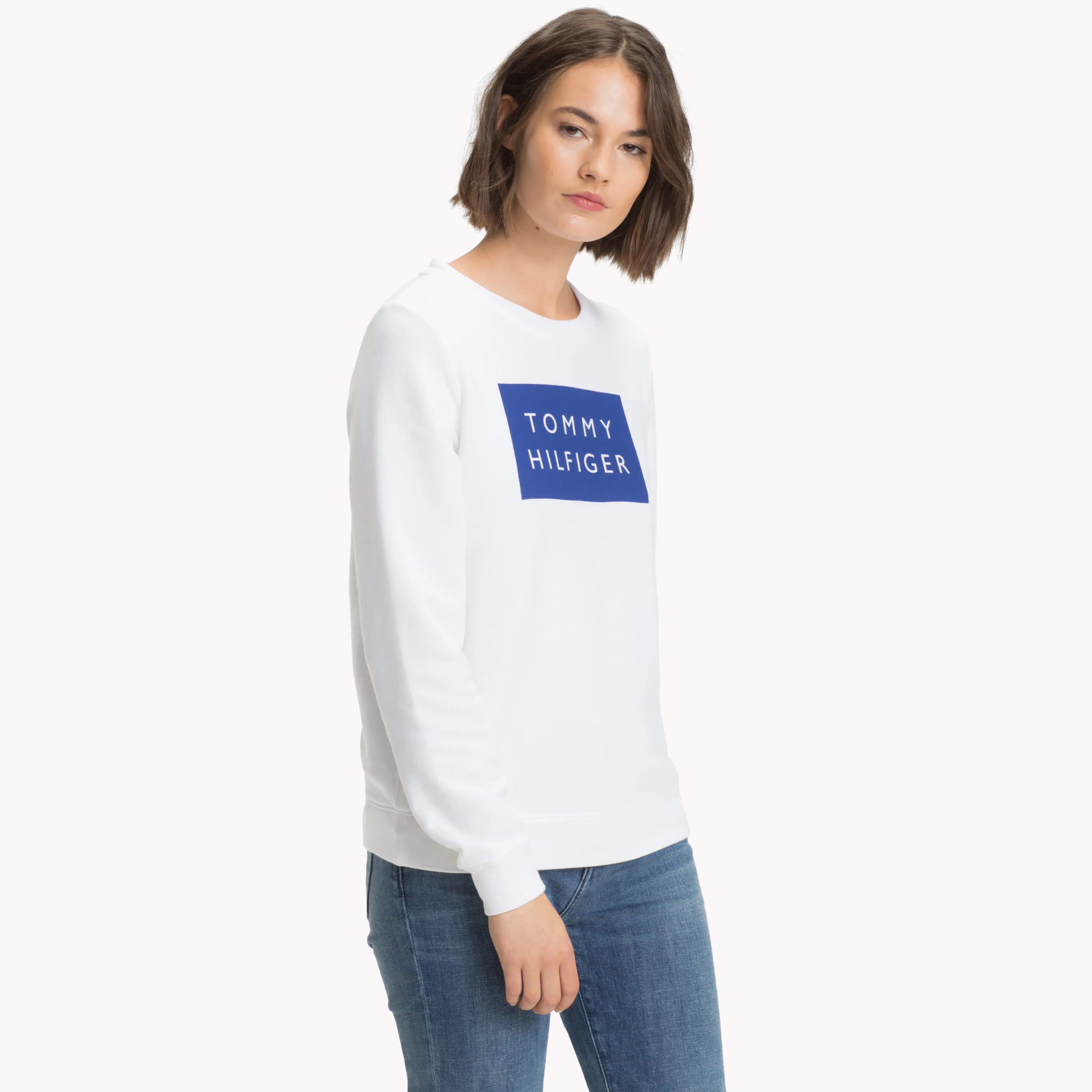 White Lamia Crew Neck Long Sleeve Sweatshirt | Sweatshirts & Hoodies | Tommy Hilfiger