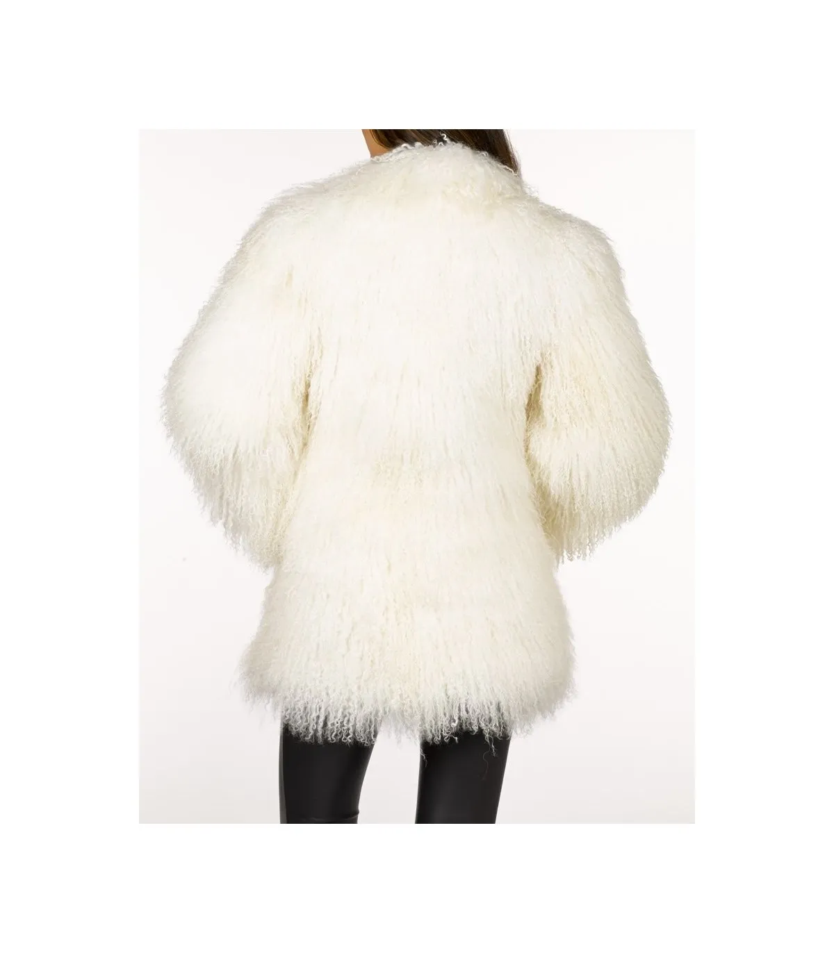 White Mongolian Fur Coat: FurSource.com