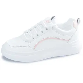 White pink stripe lace up shoe sneaker 2662