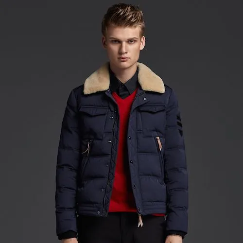 Winter Jacket with Shearling wool collar for men