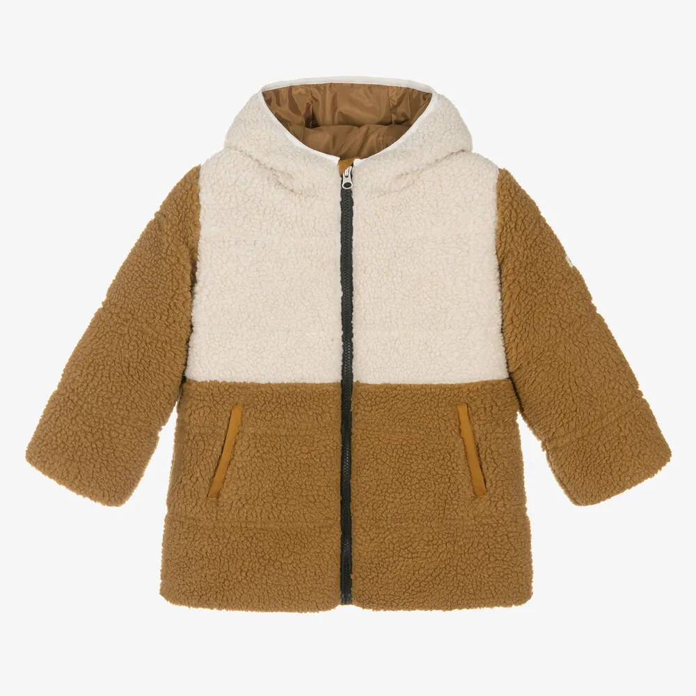 Yellow & Ivory Fleece Coat